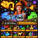 Truck Toy for Boys,6 Films+15 Sounds Construction Excavator Light Projector