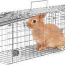 VEVOR Live Animal Cage, 24" x 8" x 8" Humane Cat Cage Galvanized Iron, Folding Animal Cage with Handle