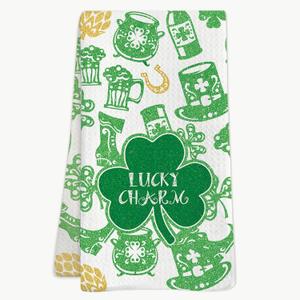 16" X 24" St. Patrick'S Day 2026 Kitchen Towels - Lucky Charm - Green Kitchen Towels & Hand Towels, For lrish Spring Seasonal Holiday Home Kitchen Decoration & Holiday Parade Gifts (1 Piece) - A05
