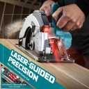 Ecarke Cordless Circular Saw 7-1/4" Compatible with Makita 18v Battery(Bare Tool), 5000RPM Electric Circular Saw with Laser Guide, 2 Blades(24T & 40T), 0-45 Bevel Cutting, Max 2-1/4" Depth for Wood