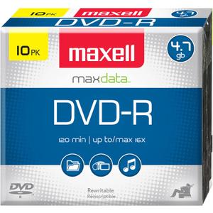 Maxell 638004 4.7Gb Dvd-R 10Mm Jewel case (10-pack (with jewel case))