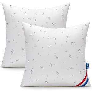 MIULEE Outdoor Pillows Pack of 2 18x18 Inch Outdoor Pillow Inserts Waterproof Decorative Throw Pillow Inserts, Square Water Resistant Pillow for Garden Couch Furniture