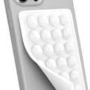 Suction Phone Case Mount, Silicon Adhesive Phone Accessory for iPhone and Android, Hands-Free Fidget Toy Mirror Shower Phone Holder, Tiktok Videos and Selfies (White)