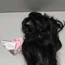 WERD Long Black Wavy Wigs for Women Black Curly Wig with Middle Part Synthetic 26 Inch Natural Looking Black Wig for Daily Party Use