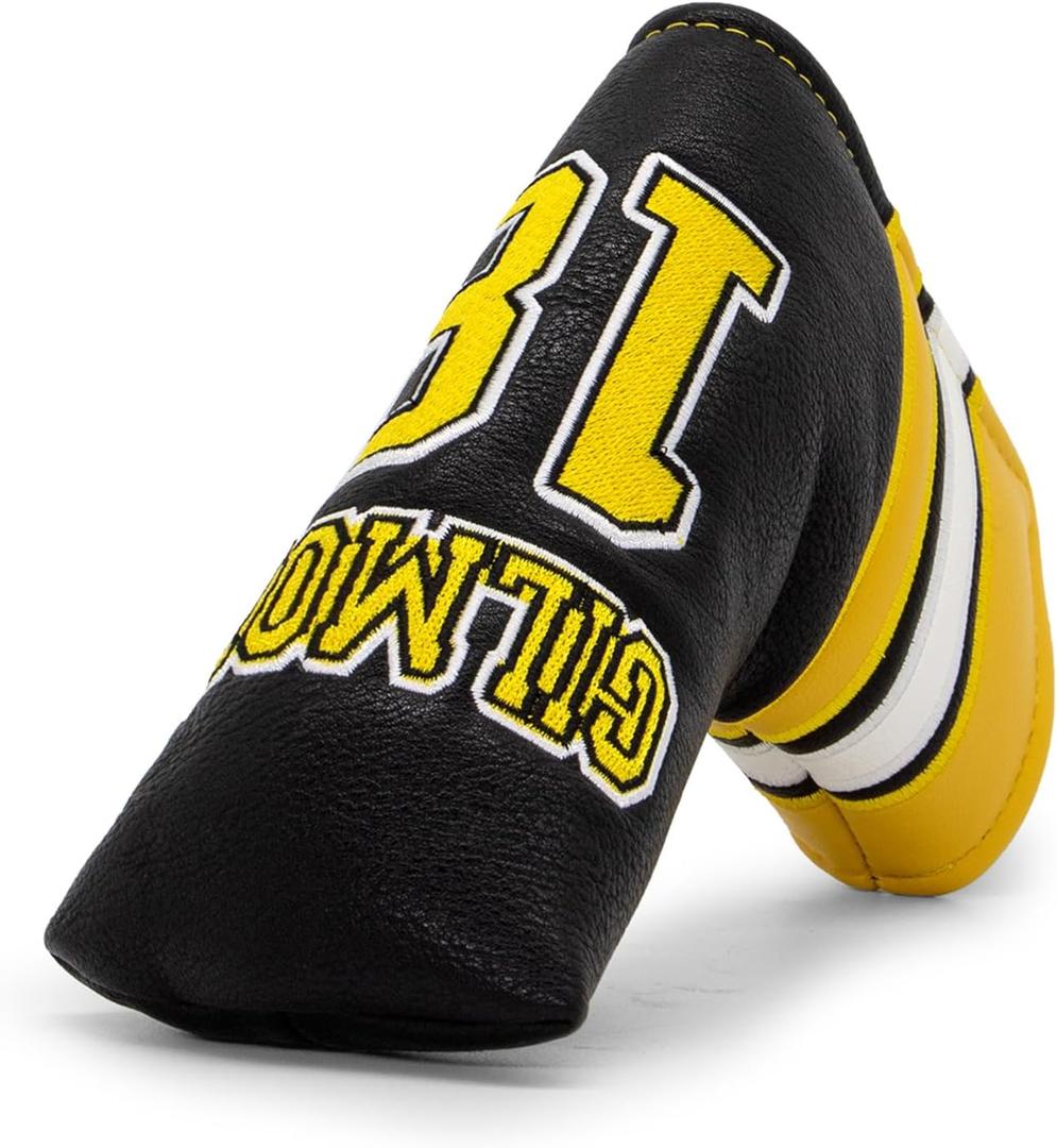 Golf Headcovers Happy Gilmore Golf Club Head Covers Advanced Embroidery Premium Leather Driver Headcover Fairway Wood Covers Hybrid Head Covers, Golf Mallet Blade Putter Cover