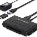 USB 3.0 to SATA IDE Hard Drive Reader, YINNCEEN External Hard Drive Ultra Recovery Converter Universal Hard Drive Adapter Kit for 2.5/3.5 HDD/SSD Hard Drive Disk, Include 12V/2A Power Adapter