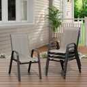 Patio Folding Chairs Set of 4, Outdoor Folding Chairs with Durable Rust-Resistant Frame and Breathable Textilene Material for Outside, 21.26"D x 29"W x 37.8"H