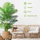 KOL 6ft 2-Pack Artificial Areca Palm Plant in Pot, Fake Tropical Cane Palm Silk Tree Indoor Outdoor, Dypsis Lutescens Plants, 70in Lifelike Faux Silk Plant Home Garden Decoration, Housewarming Gift