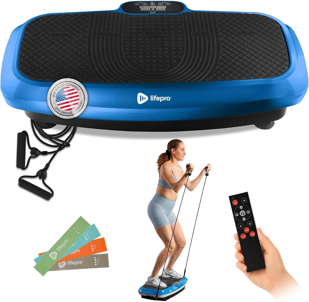 Lifepro Vibration Plate Exercise Machine with Magnetic Acupoints - Full Body Vibration Platform for Beginners and Recovery - Ideal Lymphatic Drainage Massager for Muscle Toning and Overall Fitness (Blue)