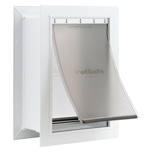 PetSafe Wall Entry Pet Door  RustFree Telescoping Frame  Easy Install for Interior & Exterior Walls 4 3/4"  7" Thick  Medium  for Pets Up to 40 Lb