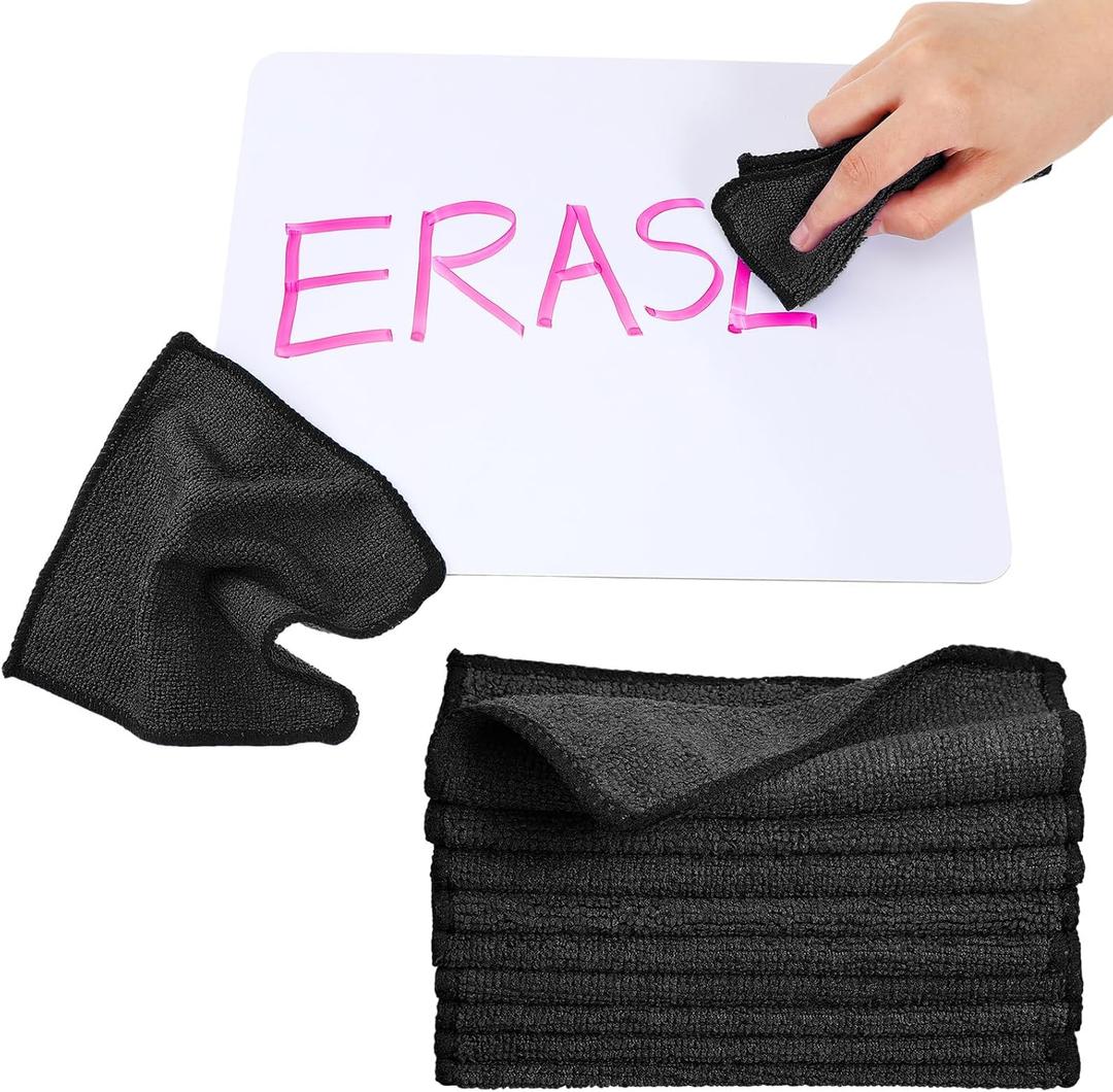 Tanlade Cleaning Cloth Dry Erase Cloth Cleaning Rags Reasonable Kitchen Towels Microfiber Towels Cars Wash(6 x 6 Inch,Black,30 Pcs)