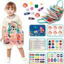 Liberry Montessori Busy Board Boys Girls, Sensory Toys for Toddlers 1 2 3 Years Old Birthday Gift, Preschool STEM Educational Learning Activities, Baby Travel Book Toy