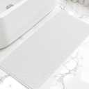 SUBRTEX Bathroom Rugs, 24" x 60" Chenille Bath Rug Soft Short Plush Bath Mat Soft Shower Mat Water Absorbent Shower Mat Quick Dry Machine Washable, White