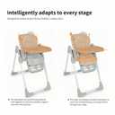 High Chair for Babies and Toddlers, Baby High Chair with Removable Tray, Adjustable Backrest, Footrest Height Settings, Space-Saving Design, Foldable (Light Gray)