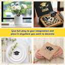 Crtiin 30 Pack 2026 Graduation Place Cards, Mirror Acrylic Graduation Cap Table Cards with Gold Metallic Marker Pen, Reusable Black Name Tags for Grad Party Table Settings