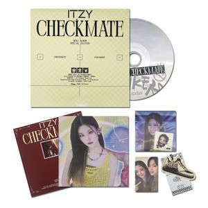 ITZY CHECKMATE A Ver. Photobook R + Photocard + Special Tag + Sneakers Sticker + Postcard + Seal Sticker + Lyric Poster + 2 Pin Button Badges + 4 Extra Photocards  Format: Audio CD