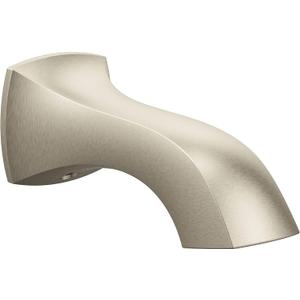 Moen Voss Brushed Nickel Replacement Tub Non-Diverter Spout 1/2-Inch Slip Fit Connection, 191956BN