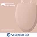 Bemis 1500EC Durable Wood Toilet Seat with Easy Clean Hinges, Made in USA, Elongated, Venetian Pink