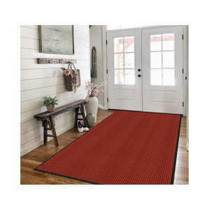 Front Door Mat Outside Entrance, Inside Welcome Mat,96"x 48" Low Profile Heavy Duty Rubber Commercial Doormat for Entryway Patio Floor Porch Garage Office,Low Profile Washable Front Doormat,Red