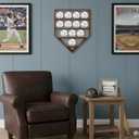 Baseball Display Case,Baseball Holders for Balls,12.8x16 inches Large Carbonized Shadow Box for 12 Baseballs Wall Mount,Without Door,for Home Run and Collector Autograph Balls