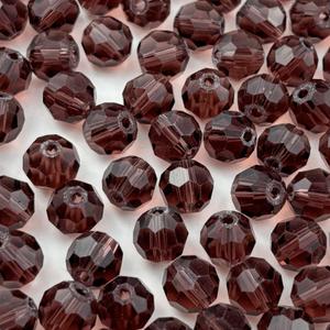 YUEXIGO 200pcs 6mm Round Crystal Glass Beads for Jewelry Making, Faceted Crystal Glass Spacer Beads for Bracelet Earring Necklace DIY Craft(Purple)