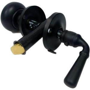 QCAA Solid Brass Storm Door Latch, Matte Black, Made in Taiwan, 1 Pack