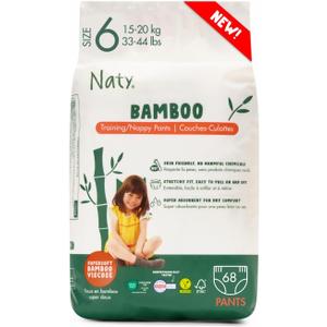 Naty Bamboo Viscose Training Pants – Silky Soft, Potty Training Underwear, Plant Based Pull ups, Dermatologically Tested for Sensitive Skin & Super Absorbent (Size 6, 68 Count)