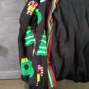 Xmas Women Knit Santa Printed Sweaters Ugly Christmas Long Sleeve Winter Loose Cardigan Black XXL