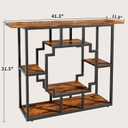 HavenlyYouth 41.3 Inch Entryway Table, Narrow Console Table Behind Couch, Accent Sofa Table with Storage Shelves for Hallway, Entrance, Foyer, Living Room, Rustic Brown, 41.3" X 11.8" X 31.5"