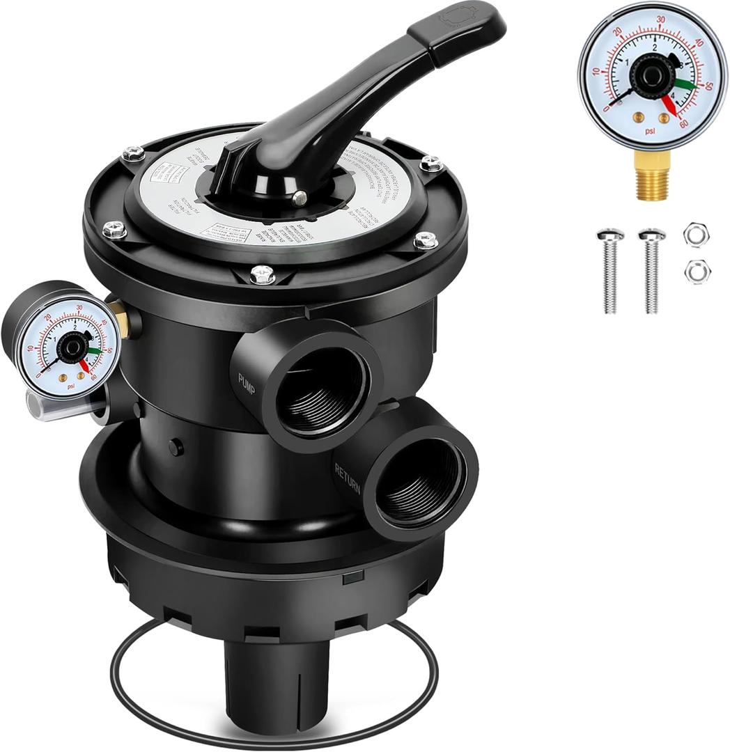 SP0714T Variflo Top-Mount Multiport Valve Compatible with hayward Above-Ground Pro or VL Series Sand Filters, Replace SP0714T,SP0714tx,SP714,SP714A,SP714B 1-1/2-Inch FIP 7-Positions Control Valve