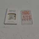 BTArtbox Press on Nails Long - Rose Gold Outline Designed French Tip Press on Nails, Coffin Glue On Nails, Reusable Soft Gel Stick On Nails with Nail Glue in 15 Sizes, Gilded French