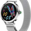 Smart Watches for Women with Blood Pressure/Answer Calls/Heart Rate/Step/Sleep/Multiple Sport Modes /IP68 Waterproof1.106" Fitness Tracker Smartwatch for iOS Android Visit The Store (Silver)