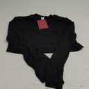 Verdusa Women's Basic Mock Neck Long Sleeve Fitted Crop T Shirt Top XL