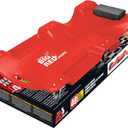 BIG RED TRP6240 Torin Blow Molded Plastic Rolling Garage/Shop Creeper: 40" Mechanic Cart with Padded Headrest, Dual Tool Trays and 6 Casters, Red