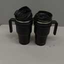 ALOUFEA 20 oz Insulated Coffee Mug Tumbler with Handle, Stainless Steel Travel Mug Tumbler with Lid and Straw,Double Wall Vacuum Leak Proof Ice Coffee Thermal Cup, Black