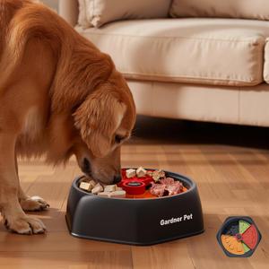 Gardner Pet Adjustable Feeder Bowl for Medium/Large Dogs 9.85'' L, Suction Base, Detachable Platform Insert, Freeze-Friendly, BPA-Free