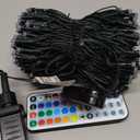 Brizled Color Changing Mardi Gras String Lights 98FT 300 LED RGB Christmas Lights Dimmable Multifunctional Christmas Light with Remote for Indoor Outdoor Halloween Xmas Tree Holiday Party Decor