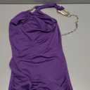 Women's Plain Sexy Bodycon Halter Mini Dress Vacation Dresses for Women Purple XS