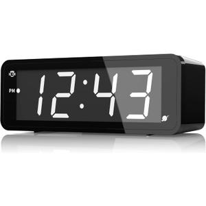 KWANWA Digital Alarm Clock with Large 1.8" LED Display, Battery Operated, 3-Level Adjustable Brightness, Loud Alarm with Snooze, 12/24H Format, Easy to Read for Bedroom, Seniors, Kids, Heavy Sleepers
