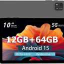 Android 15 Tablet,10 inch Tablets, Octa Core CPU, 12GB+64GB+512GB Expansion, 1280x800 Display Screen, Wi-Fi6, Dual Camera, 6000mAh Battery Tablet PC,Widevine L1 Google Kids Space