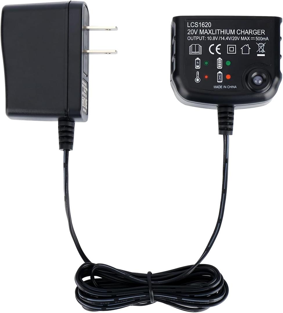 LCS1620 20V Lithium Battery Charger Compatible with Black & Decker 20V MAX Li-ion Battery LBXR20 LBXR20-OPE LB20 LBX20 LBX4020 LB2X4020 LBXR2020-OPE(Only for Black & Decker)