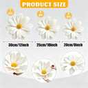 12PCS Crepe Paper Daisy Flower Decor Large White Paper Daisy Flowers for Backdrop Party Paper Tissue Pom Poms for Home Decor, Wedding Backdrops, Baby Shower, Birthday Party, Classroom Decoration
