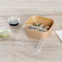 Restaurantware-LIDS ONLY: Matsuri Vision 5.4 x 5.4 x 0.7 Inch Lids For Sushi Containers, 100 Airtight Lid - Containers Sold Separately, No-Fog Design, Clear Plastic Covers, For Sushi Boxes