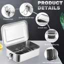 Umigy 8 Pcs Stainless Steel Food Containers 550/850/1400/2400 ml Metal Bento Lunch Box Stainless Steel Food Storage Containers, Lockable Clips to Leak Proof, Reusable Dishwasher Snack Boxes for Work