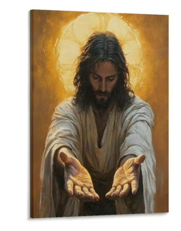 Jesus Christ Wall Decor Poster - Hand of God - I Am Always with You Canvas Print Wall Art Poster Gifts Bedroom Prints Home Decor Hanging Picture Canvas Painting Posters 24x36inch(60x90cm)
