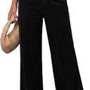 Acelitt Women's Corduroy Pants with Pockets, Black, Size S