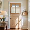 jinchan Linen Pinch Pleated Kitchen Curtains 20 Inch Natural Linen Tier Curtains Back Tab Farmhouse Cafe Style Light Filtering for Bathroom Laundry Room Small Window 2 Panels Beige
