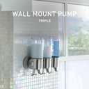 simplehuman Wall Mount Pumps, Triple 15 fl. oz. Shampoo & Soap Dispenser, Stainless Steel