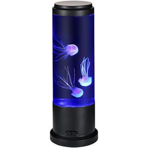 EDIER Jellyfish Lamp, 11 inch LED Jelly Fish Light Lamp, Color Changing Jellyfish Tank Table Lamp Decorations for Home Office Decor Great Gifts for Kids
