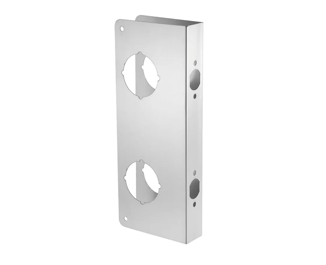 NAUBEA Lock and Door Reinforcer Plate, Reinforce and Repair Doors, Add Extra Security to Your Home, Latch/Deadbolt Cover Plate 2-3/4 in Backset, 1-3/8 in Thickness, Stainless Steel Door Guard